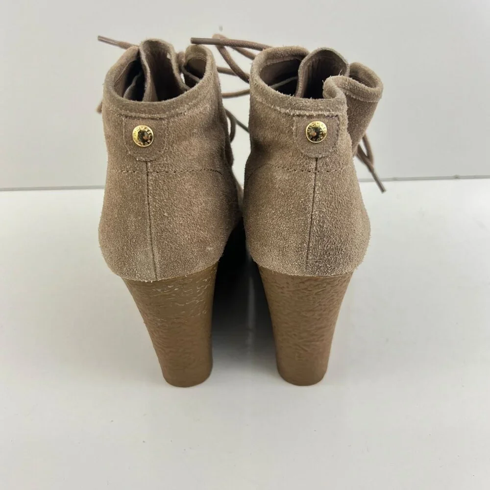 Michael Kors Rory Suede Ankle Boots Bootie Wedge‎ Dune Size 10
